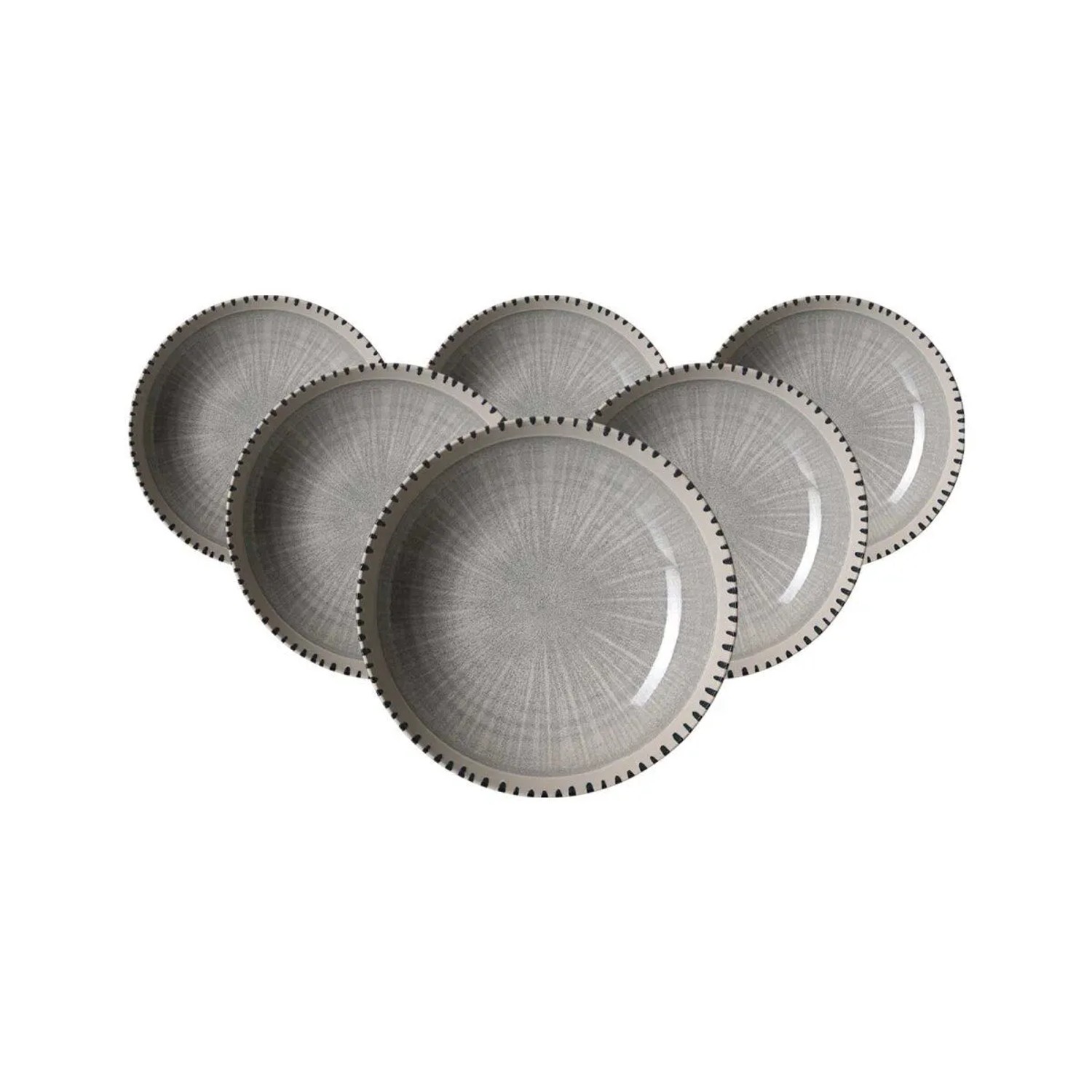 Ritzenhoff & Breker Natura Suppenteller 21 cm 6er Set Grau