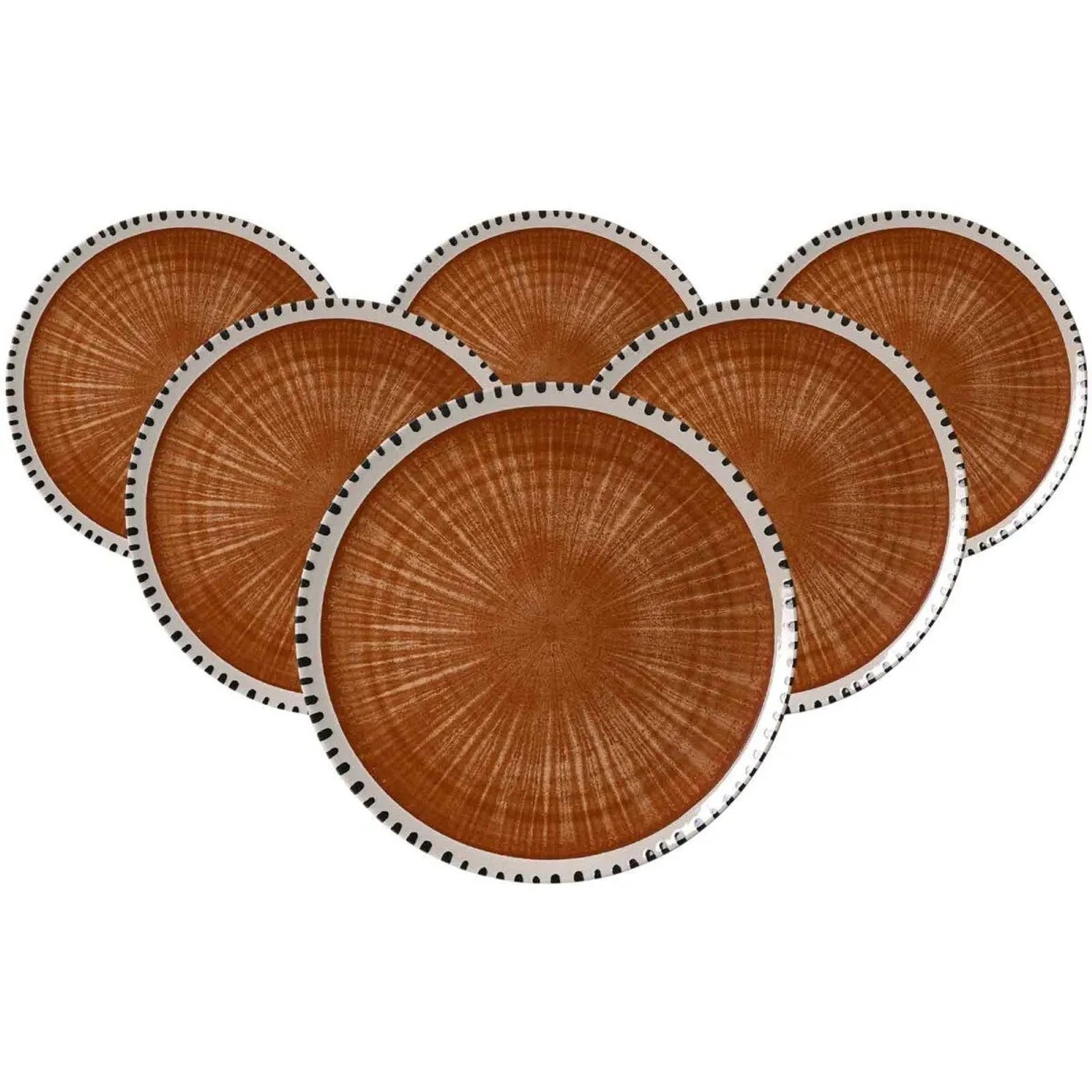 Ritzenhoff & Breker Natura Platzteller 32 cm 6er Set Braun