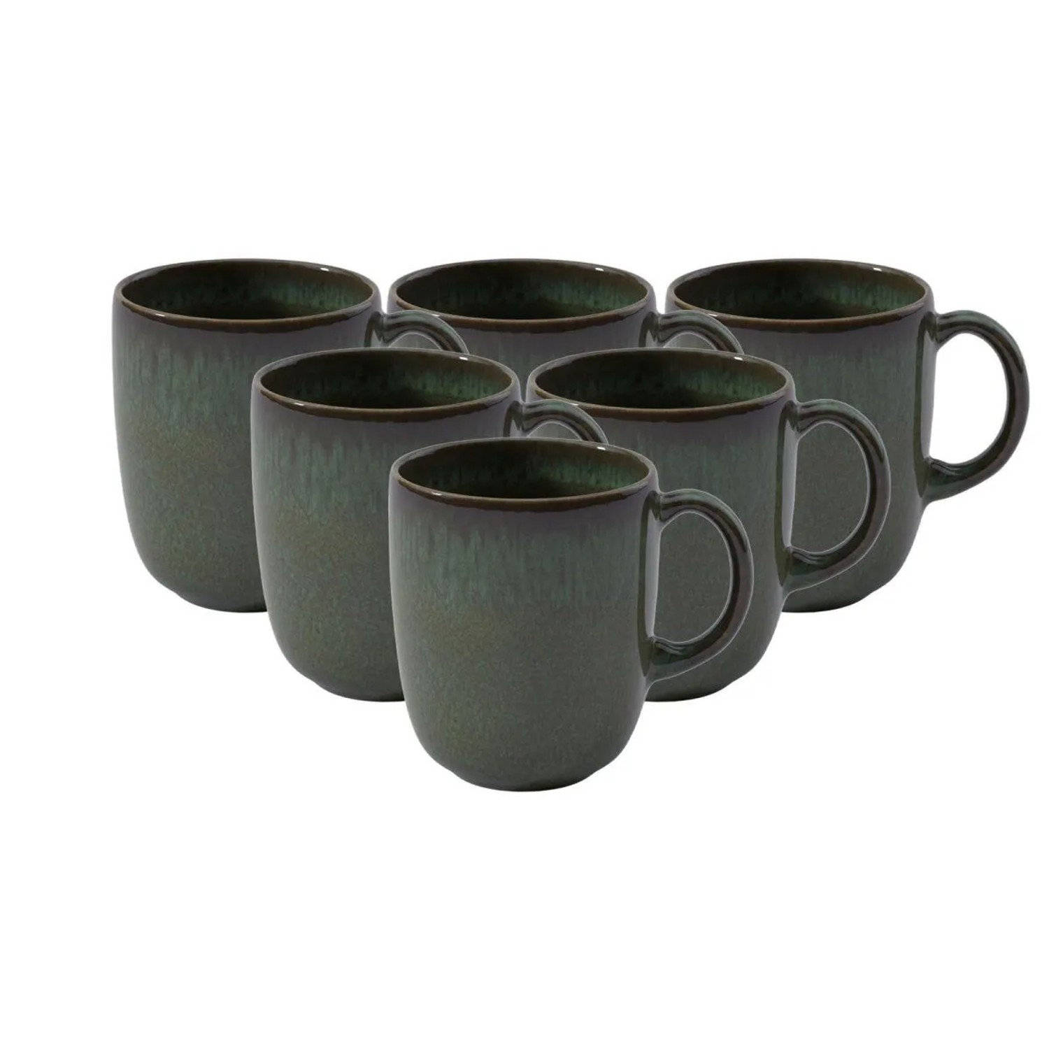 like. by Villeroy & Boch Lave Becher mit Henkel 400 ml 6er Set Vert