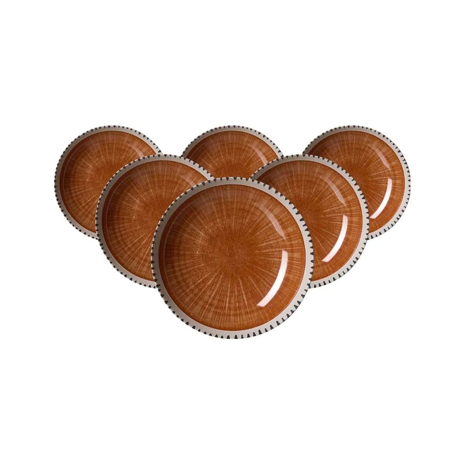 Ritzenhoff & Breker Natura Suppenteller 21 cm 6er Set Braun