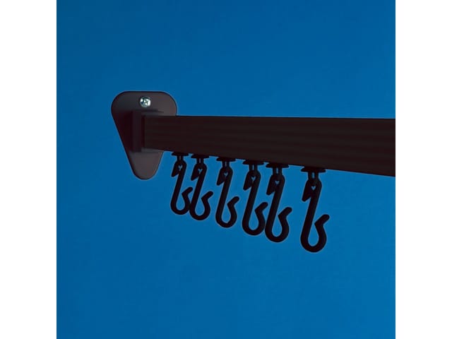 Euroshowers Duschvorhangschiene L Form Schwarz 90 x 90 cm