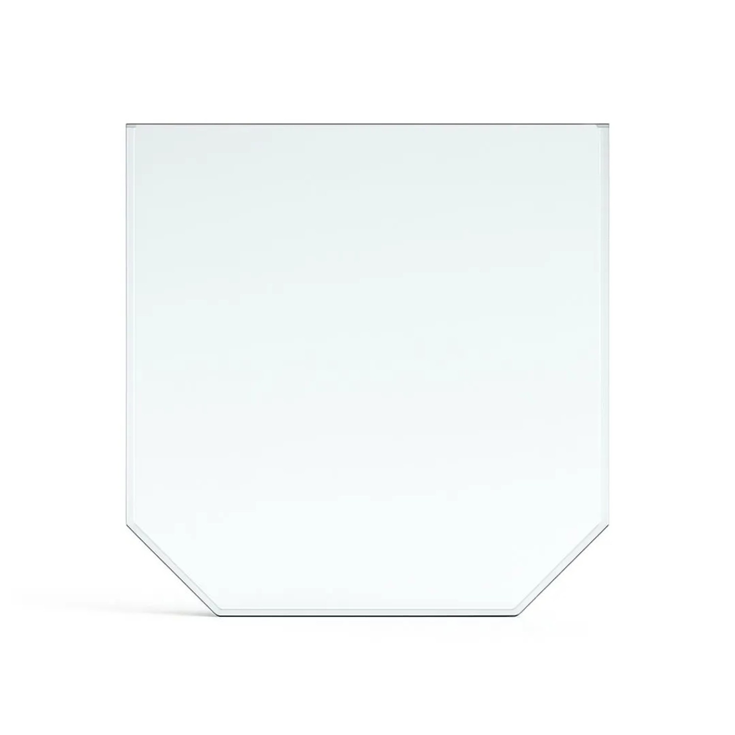 Feuercampus Funkenschutzplatte Glas für Kaminofen Sechseck 120 x 100 x 0,8 cm