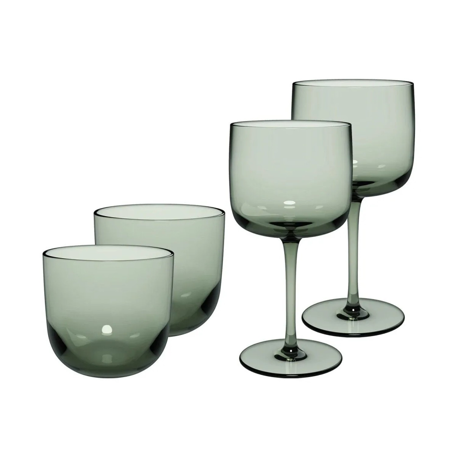like. by Villeroy & Boch Like Glass Wein- und Wassergläser Set 4-teilig Sage