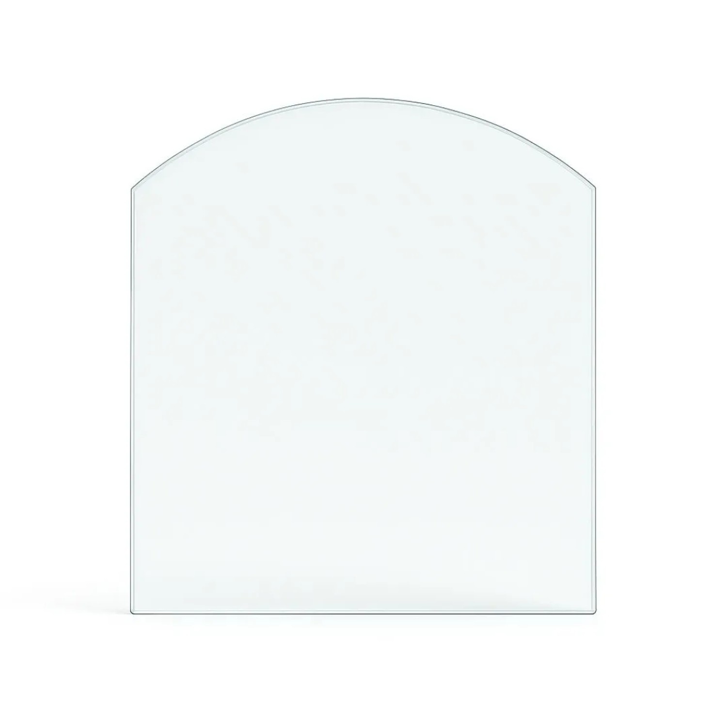Feuercampus Funkenschutzplatte Glas für Kaminofen Segmentbogen 110 x 85 x 0,8 cm