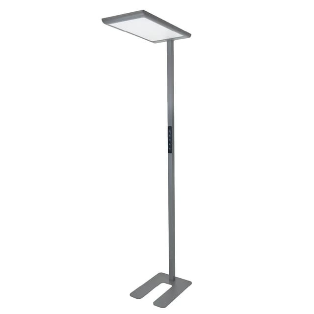 LUXULA LED Büro Stehleuchte 100W 4000K Neutralweiß Blendfreie Arbeitsplatzleuchte Grau Dimmbar Up und Downlight