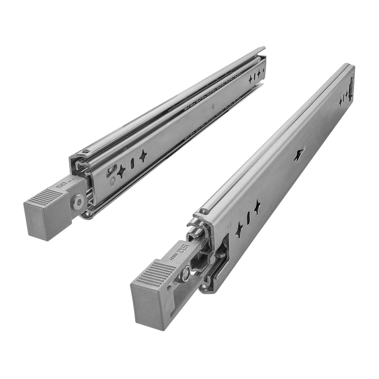 SOTECH Schwerlastauszug VarioSlide KV1-120-H58-L500-EH 500 mm Nicht Trennbar Lock In Out Einrastfunktion Grauer Hebel Schubladenschiene Bis 120 kg
