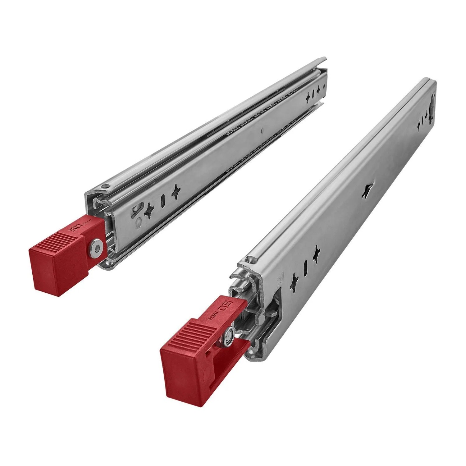 SOTECH Schwerlastauszug VarioSlide KV1-120-H58-L800-EH 800 mm Nicht Trennbar Lock In Out Einrastfunktion Roter Hebel Schubladenschiene Bis 120 kg