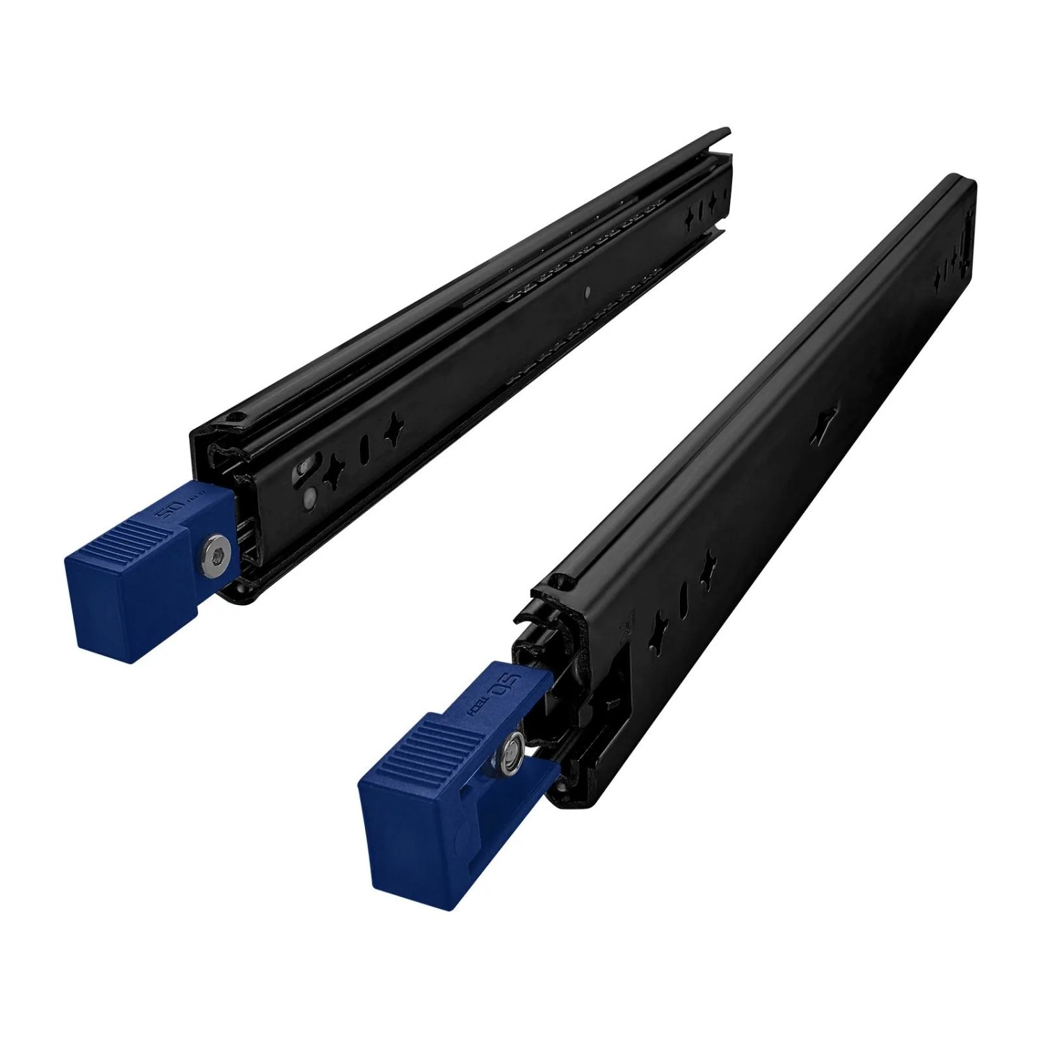SOTECH Schwerlastauszug VarioSlide KV1-120-H58-L800-EH 800 mm Nicht Trennbar Schwarz Einrastfunktion Blauer Hebel Schubladenschiene Bis 120 Kg