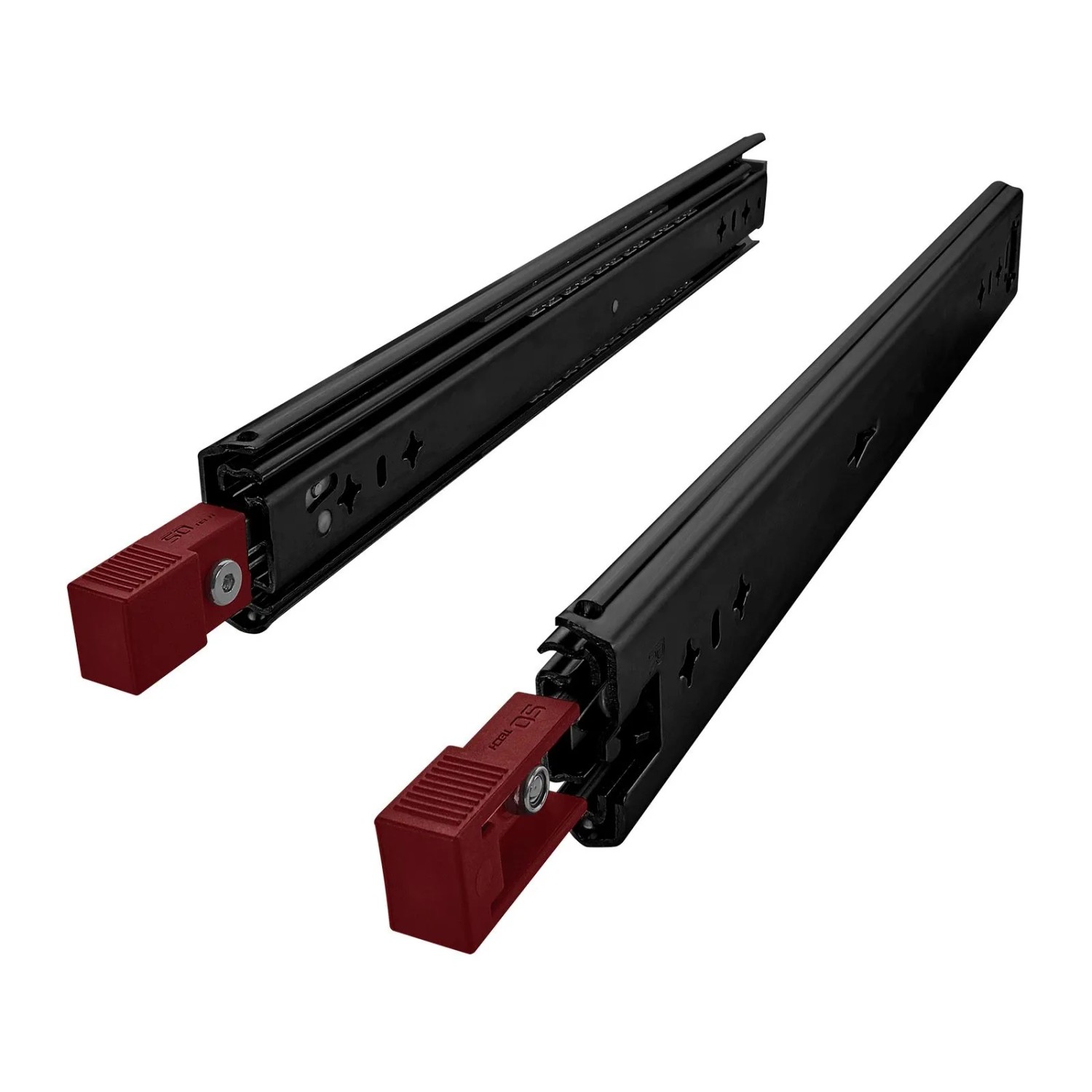 SOTECH Schwerlastauszug VarioSlide KV1-120-H58-L700-EH 700 mm Nicht Trennbar Schwarz Einrastfunktion Roter Hebel Schubladenschiene Bis 120 Kg