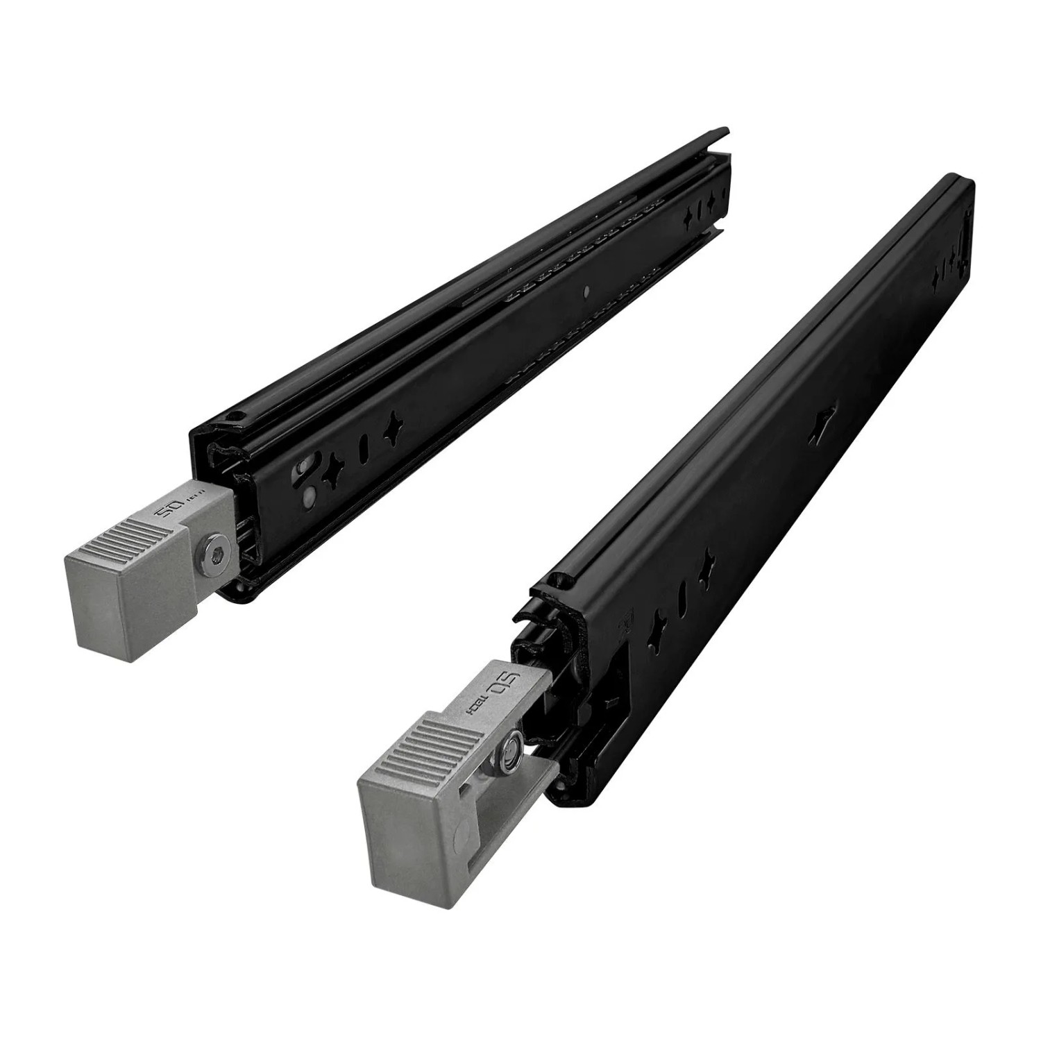 SOTECH Schwerlastauszug VarioSlide KV1-120-H58-L700-EH 700 mm Nicht Trennbar Schwarz Einrastfunktion Grauer Hebel Schubladenschiene Bis 120 Kg