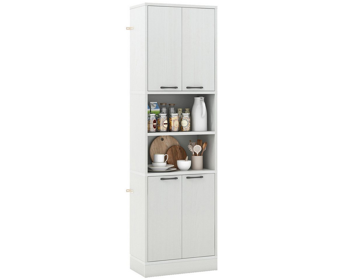 Costway 190 cm Hoher Küchenschrank Vorratsschrank Hochschrank Hellgrau Bild 2