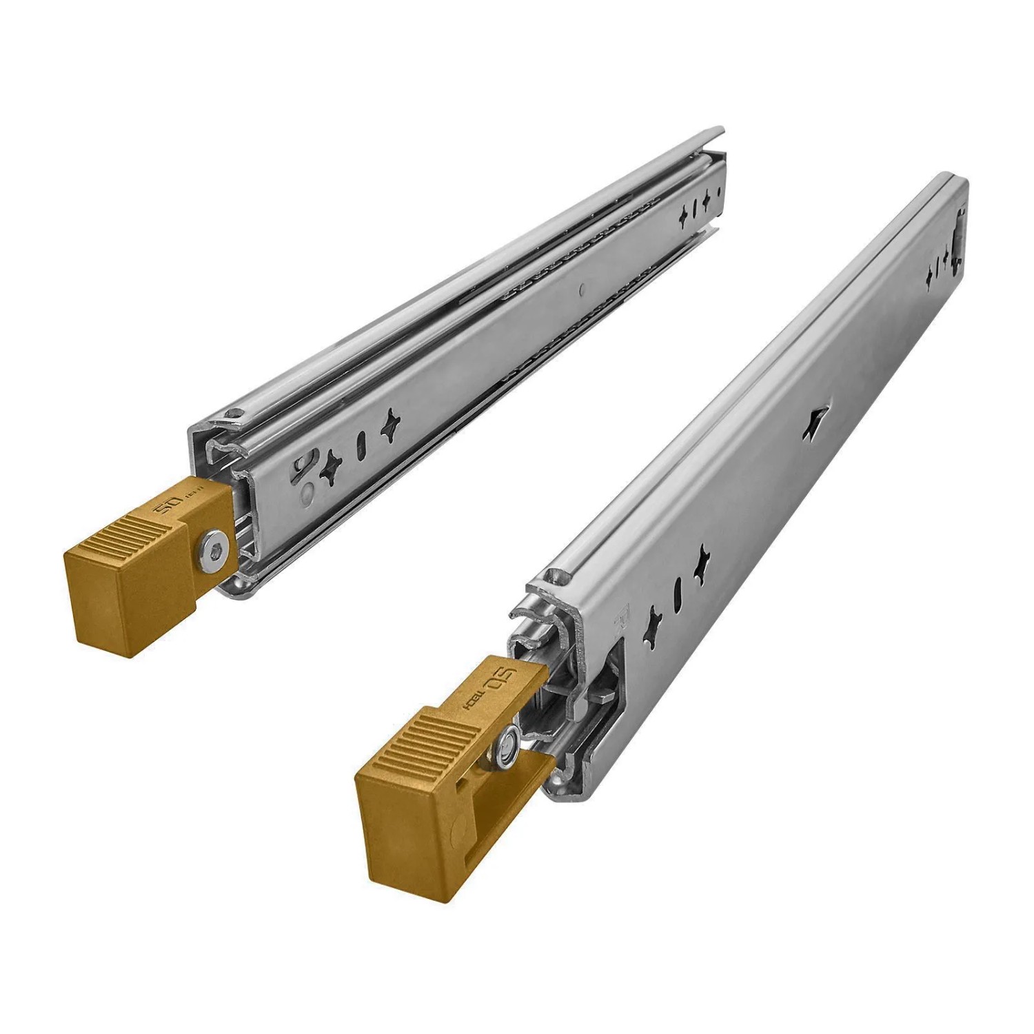 SOTECH Schwerlastauszug VarioSlide KV1-120-H58-L700-EH 700 mm Nicht Trennbar Lock In Out Einrastfunktion Gelber Hebel Schubladenschiene Bis 120 kg