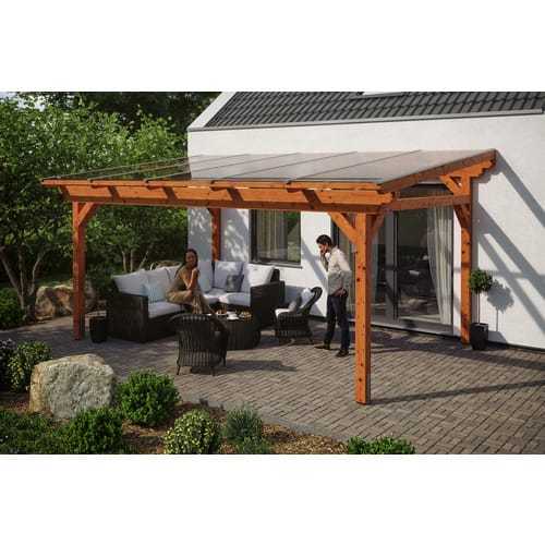 SKANHOLZ Terrassenüberdachung »Sanremo«, Breite: 541 cm, Dach: Polycarbonat (PC), eiche hell - braun