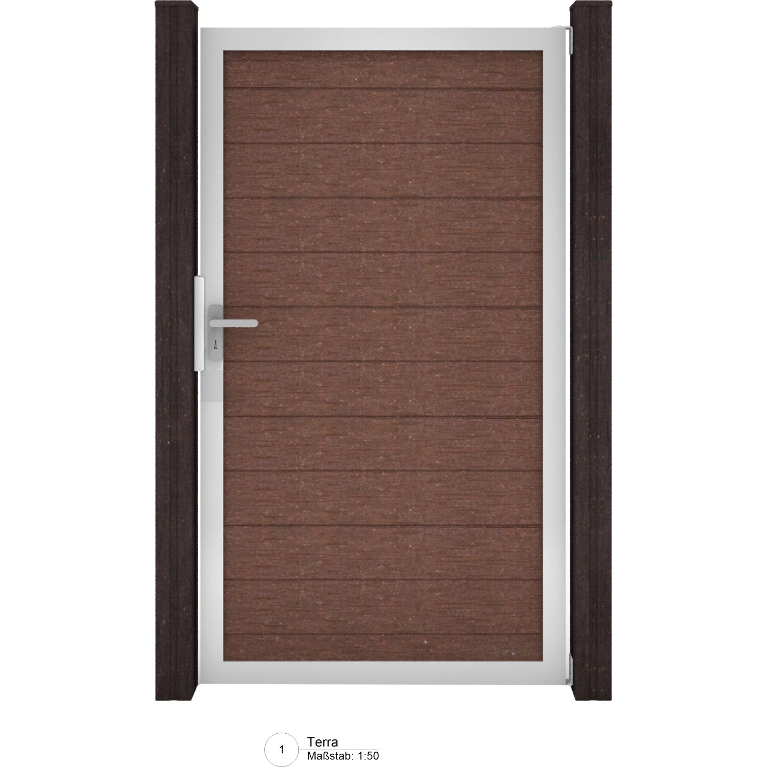 GroJa Solid Steckzaun Tor Universal-DIN Sondermaß bis max. 150 x 180cm Terra