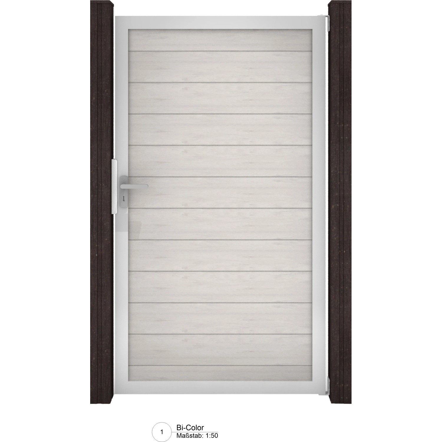 GroJa Solid SteckzaunTor Universal-DIN Sondermaß bis max.150x180cm Bi-Color Sand