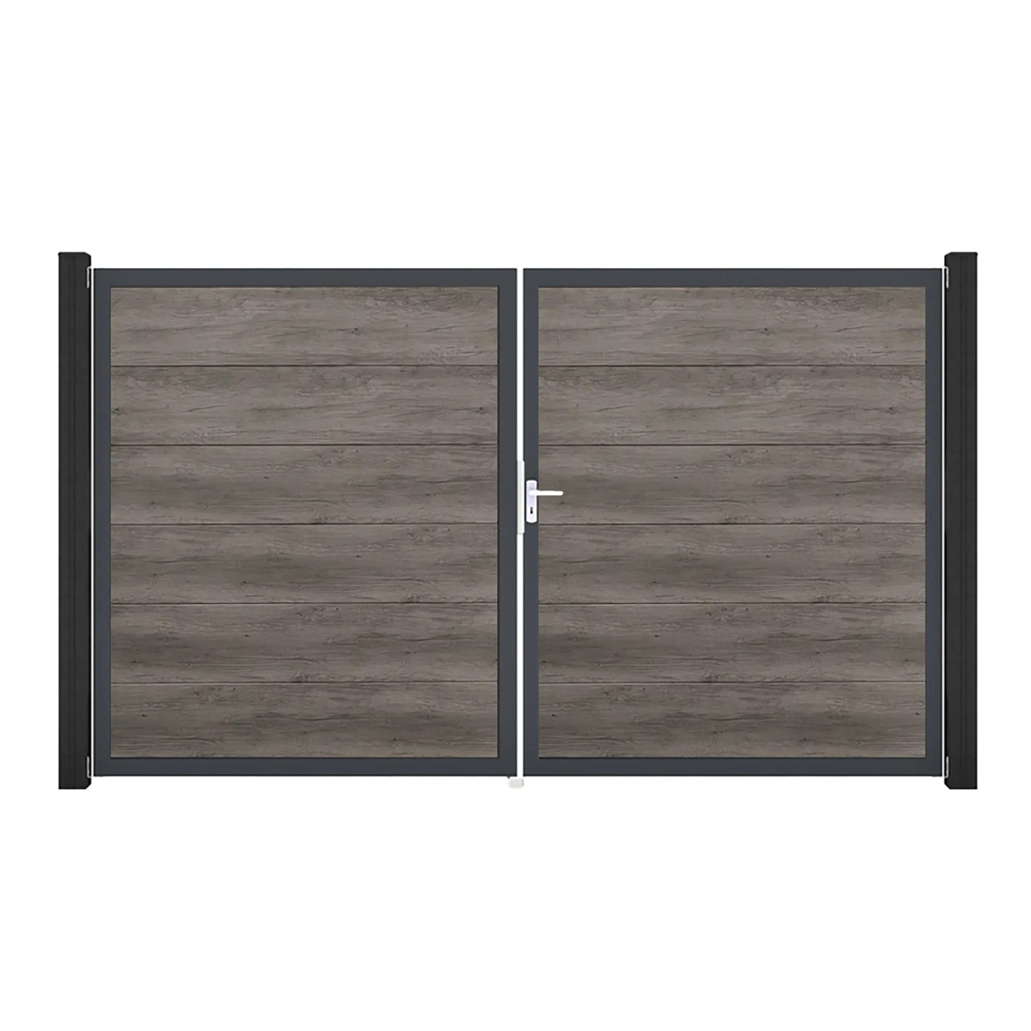 GroJa Tor BasicLine Nova 2-flügelig 300 x 180 cm Monument Oak DIN R