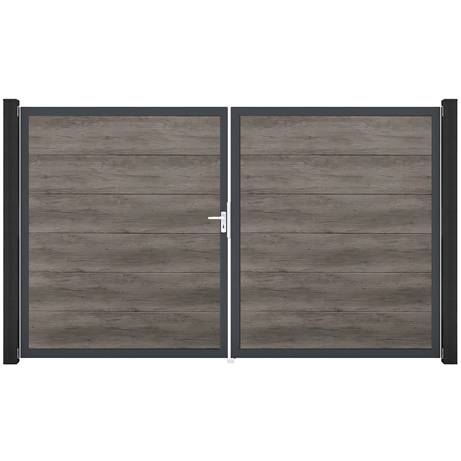 GroJa Tor BasicLine Nova 2-flügelig 300 x 180 cm Monument Oak DIN L