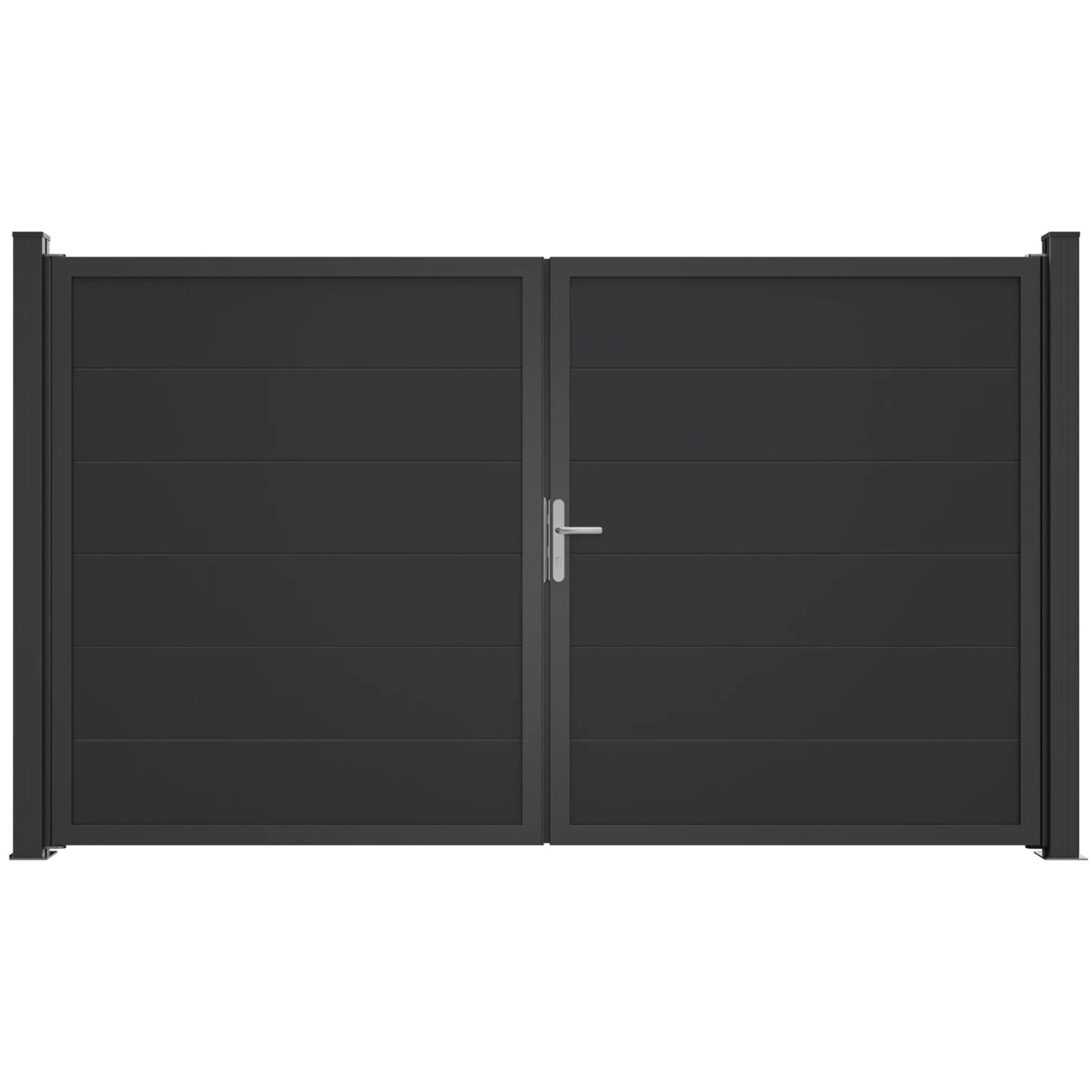 GroJa Tor BasicLine Nova 2-flügelig 300 cm x 180 cm Anthrazit DIN R
