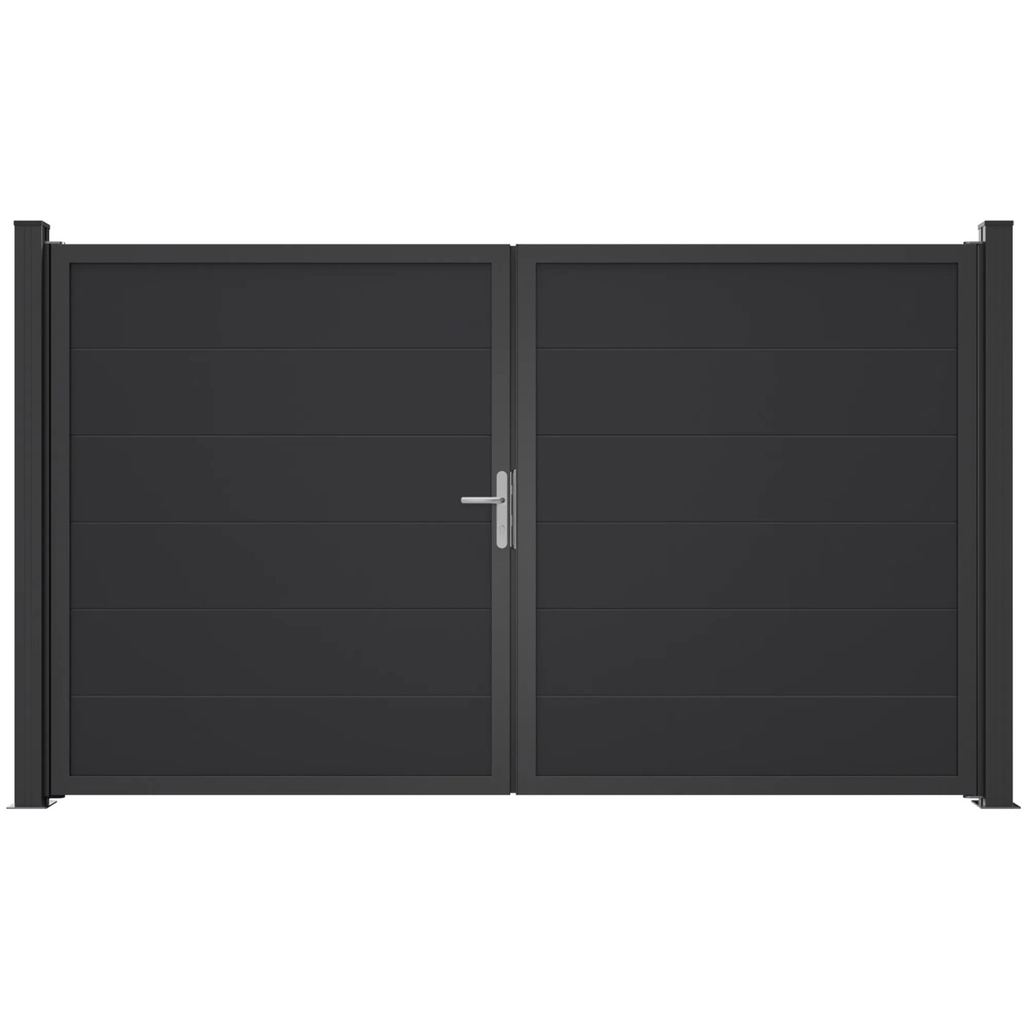 GroJa Tor BasicLine Nova 2-flügelig 300 cm x 180 cm Anthrazit DIN L