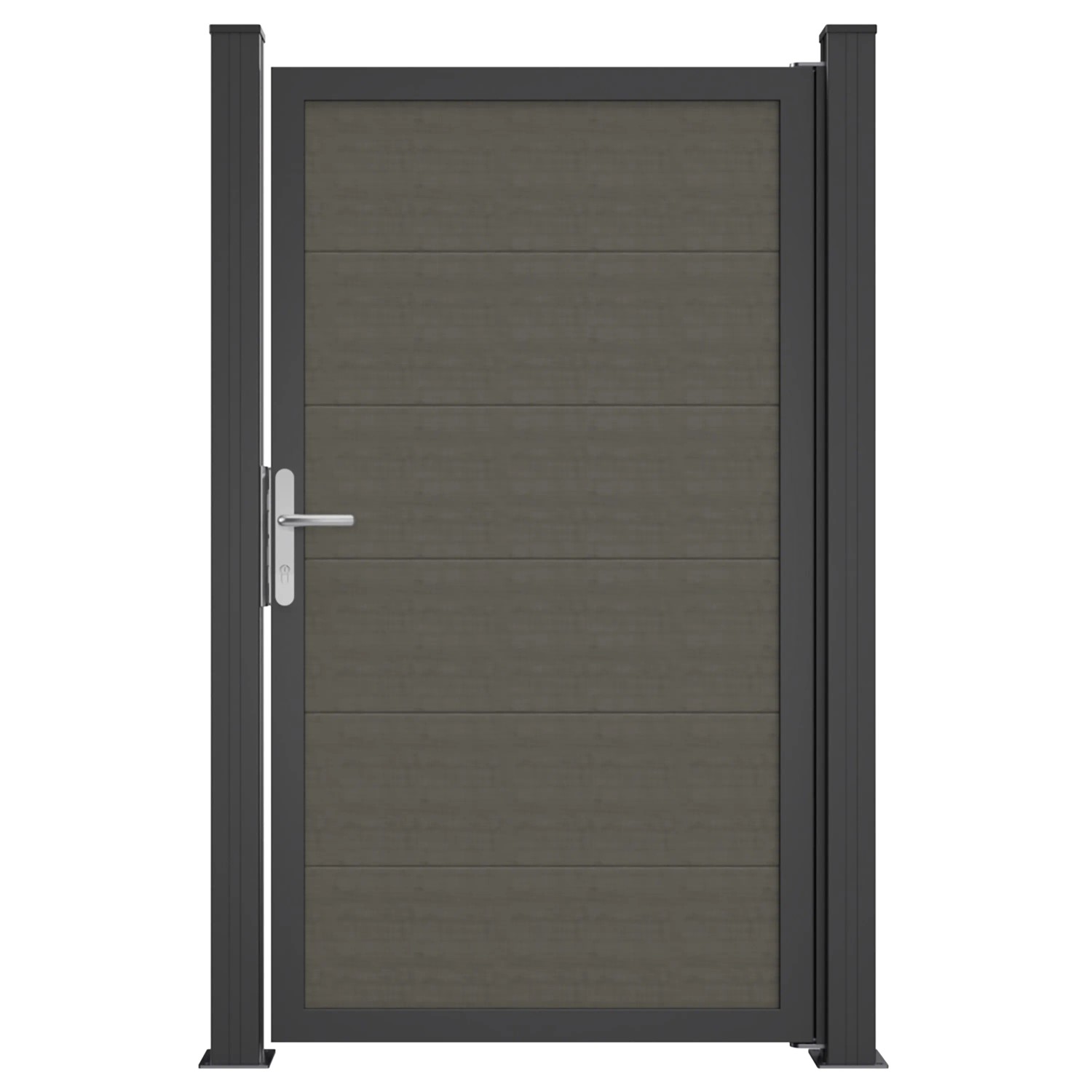 GroJa Tor BasicLine Nova 1-flügelig 100 cm x 180 cm Grey Ash Cut
