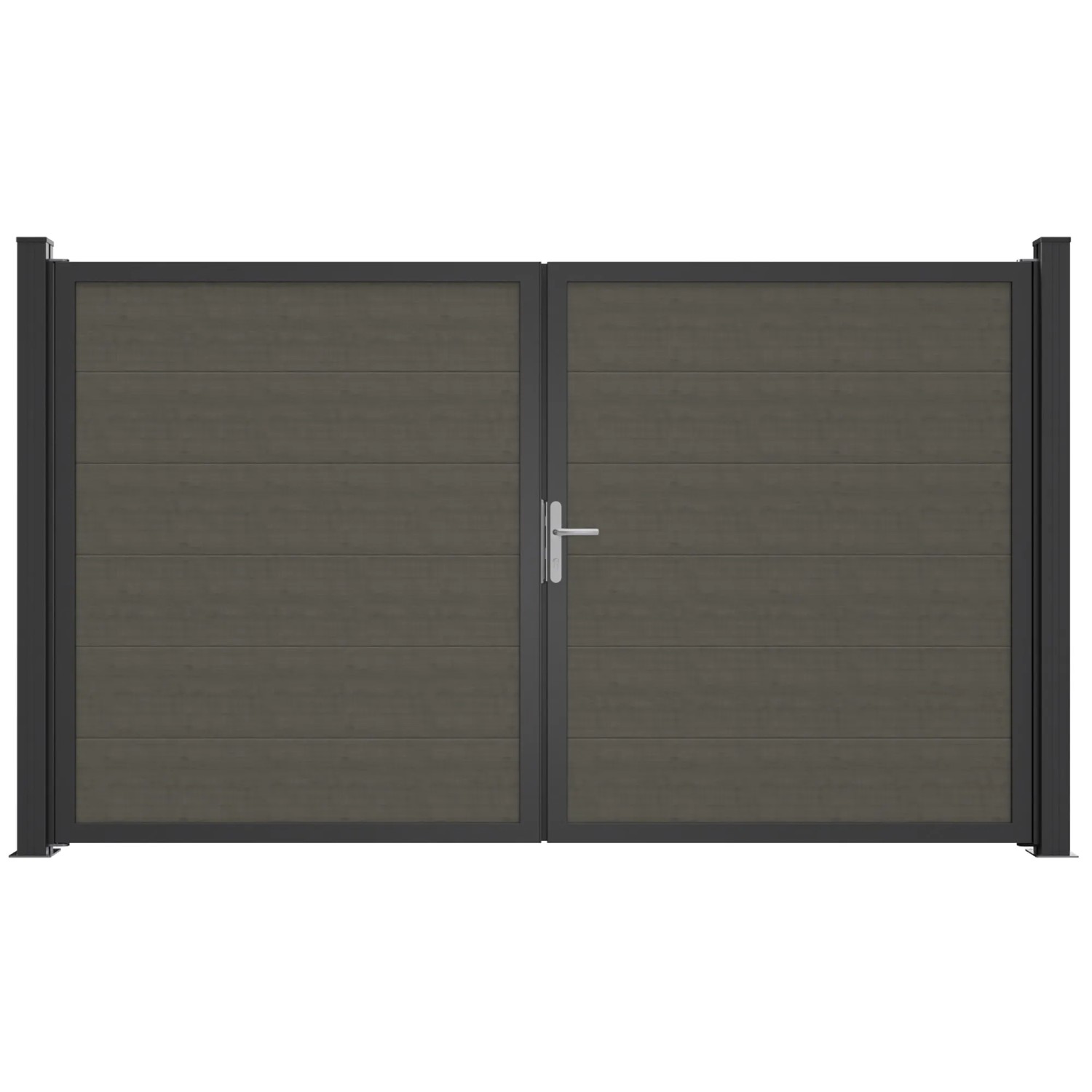 GroJa Tor BasicLine Nova 2-flügelig 300 cm x 180 cm Grey Ash Cut DIN R