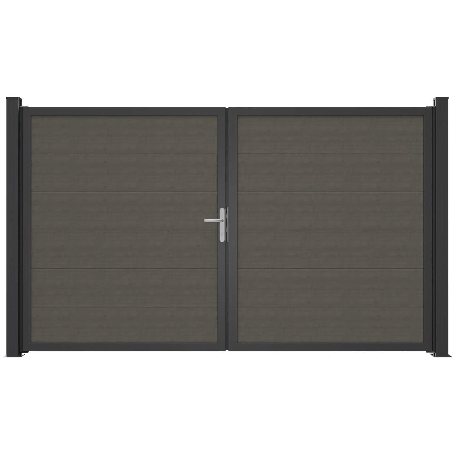 GroJa Tor BasicLine Nova 2-flügelig 300 cm x 180 cm Grey Ash Cut DIN L