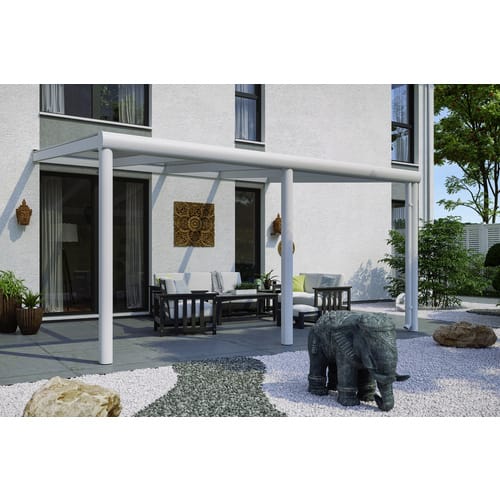 SKANHOLZ Terrassenüberdachung »Garda«, Breite: 434 cm, Dach: Polycarbonat (PC), weiß - weiss