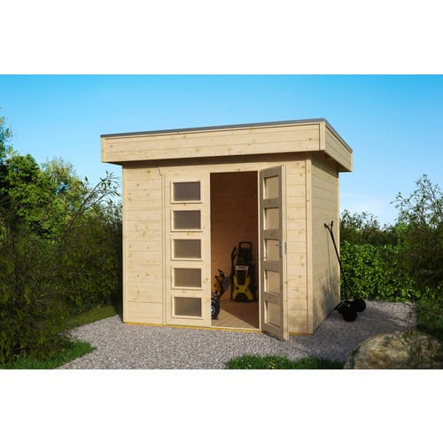 SKANHOLZ Gartenhaus »Venlo«, Holz, BxHxT: 290 x 255 x 250 cm (Außenmaße inkl. Dachüberstand) - beige