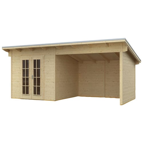 SKANHOLZ Gartenhaus »Texel«, Holz, BxHxT: 590 x 249,5 x 250 cm (Außenmaße inkl. Dachüberstand) - beige
