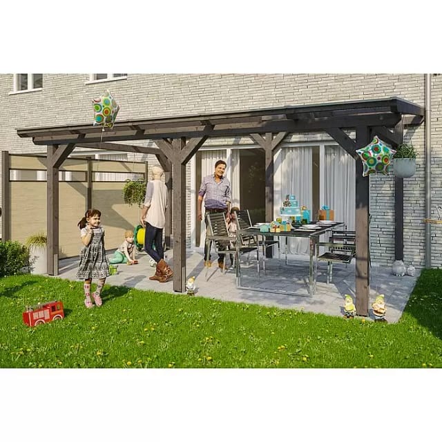 SKANHOLZ Terrassenüberdachung »Siena«, Breite: 541 cm, Dach: Polycarbonat (PC), schiefergrau