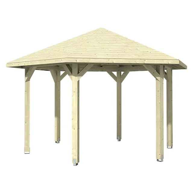 SKANHOLZ Pavillon »Nancy 3«, Zeltdach, sechseckig, BxHxT: 480 x 316 x 416 cm - beige