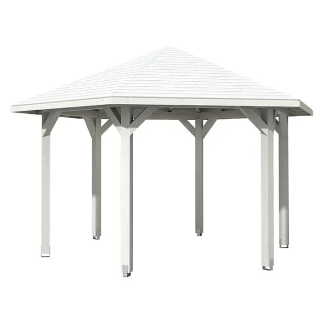 SKANHOLZ Pavillon »Nancy 3«, Zeltdach, sechseckig, BxHxT: 480 x 316 x 416 cm - weiss