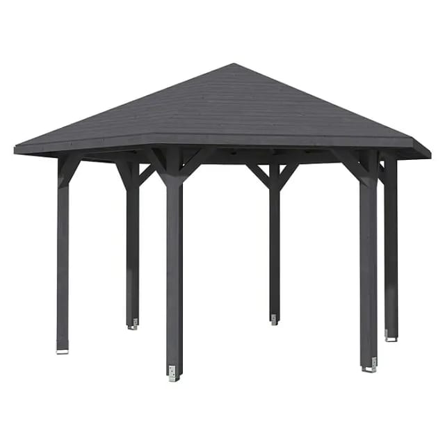 SKANHOLZ Pavillon »Nancy 3«, Zeltdach, sechseckig, BxHxT: 480 x 316 x 416 cm - grau
