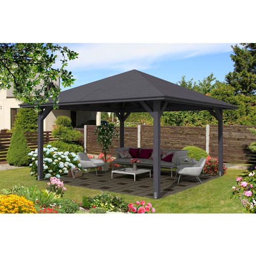 SKANHOLZ Pavillon »Cannes 3«, Zeltdach, viereckig, BxHxT: 504 x 344 x 504 cm - grau