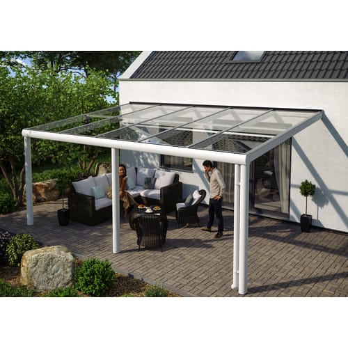SKANHOLZ Terrassenüberdachung »Monza«, Breite: 541 cm, Dach: Verbund-Sicherheits-Glas (VSG), weiss