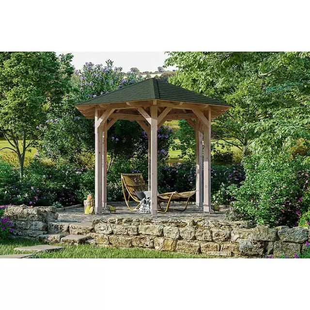 SKANHOLZ Pavillon »Colmar 1«, Zeltdach, sechseckig, BxHxT: 360 x 292 x 312 cm - beige