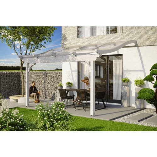 SKANHOLZ Terrassenüberdachung »Verona«, Breite: 434 cm, Dach: Polycarbonat (PC), weiß - weiss