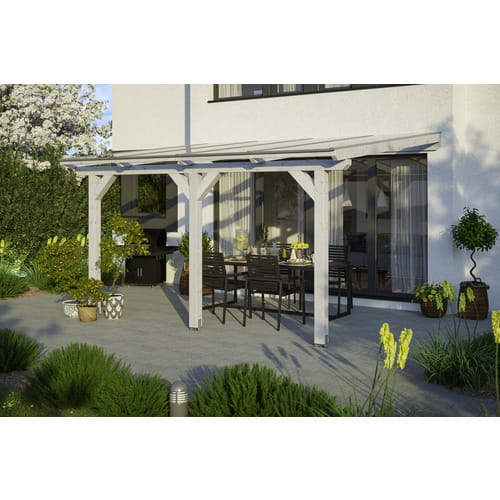 SKANHOLZ Terrassenüberdachung »Andria«, Breite: 434 cm, Dach: Polycarbonat (PC), weiß - weiss