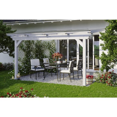 SKANHOLZ Terrassenüberdachung »Ancona«, Breite: 434 cm, Dach: Polycarbonat (PC), weiß - weiss