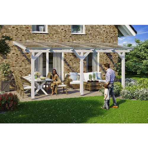 SKANHOLZ Terrassenüberdachung »Andria«, Breite: 541 cm, Dach: Polycarbonat (PC), weiß - weiss