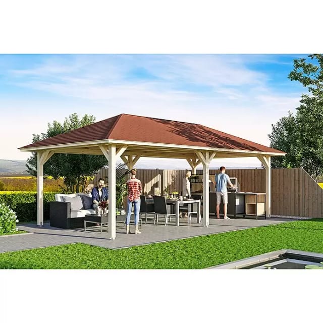 SKANHOLZ Pavillon »Orleans 2«, Zeltdach, viereckig, BxHxT: 439 x 329 x 786 cm - beige