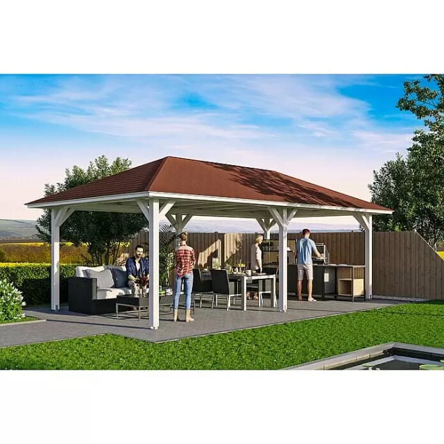 SKANHOLZ Pavillon »Orleans 2«, Zeltdach, viereckig, BxHxT: 439 x 329 x 786 cm - weiss