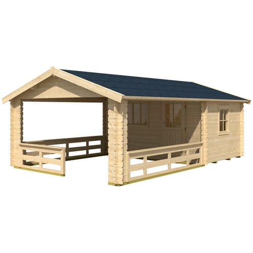 SKANHOLZ Gartenhaus »Alicante 1«, Holz, BxHxT: 420 x 258 x 513 cm (Außenmaße inkl. Dachüberstand) - beige