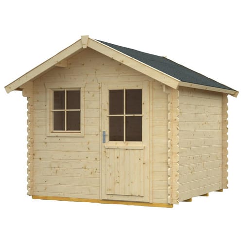 SKANHOLZ Gartenhaus »Porto«, Holz, BxHxT: 280 x 256 x 300 cm (Außenmaße inkl. Dachüberstand) - beige