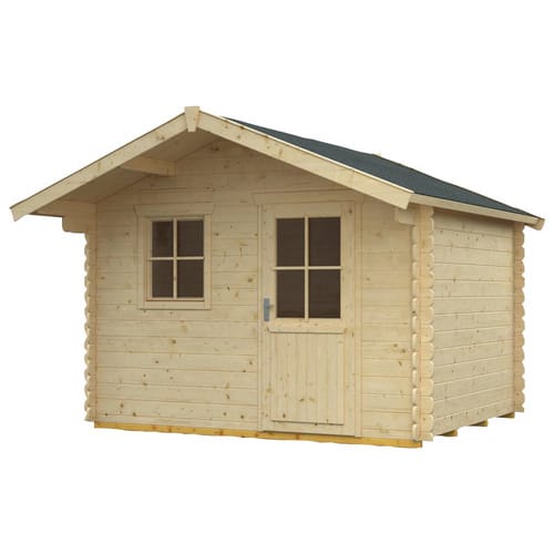 SKANHOLZ Gartenhaus »Como«, Holz, BxHxT: 340 x 256 x 300 cm (Außenmaße inkl. Dachüberstand) - beige