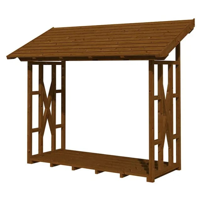 SKANHOLZ Kaminholzunterstand »Paul 2«, BxHxL: 290 x 243 x 126 cm, Nussbaum - braun