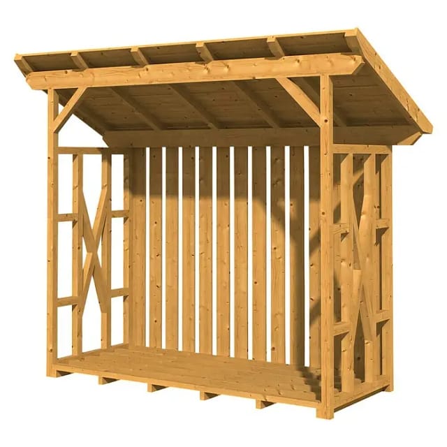 SKANHOLZ Kaminholzunterstand »Lars 2«, BxHxL: 290 x 247 x 128 cm, natur - beige