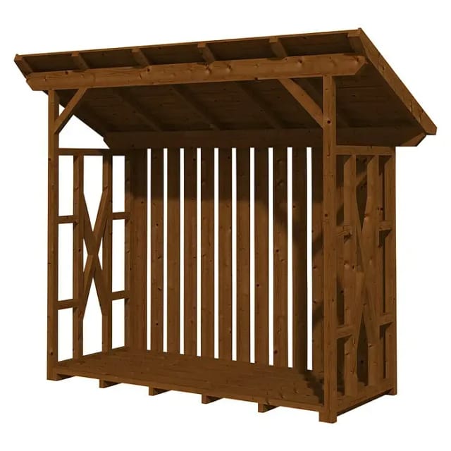 SKANHOLZ Kaminholzunterstand »Lars 2«, BxHxL: 290 x 247 x 128 cm, Nussbaum - braun