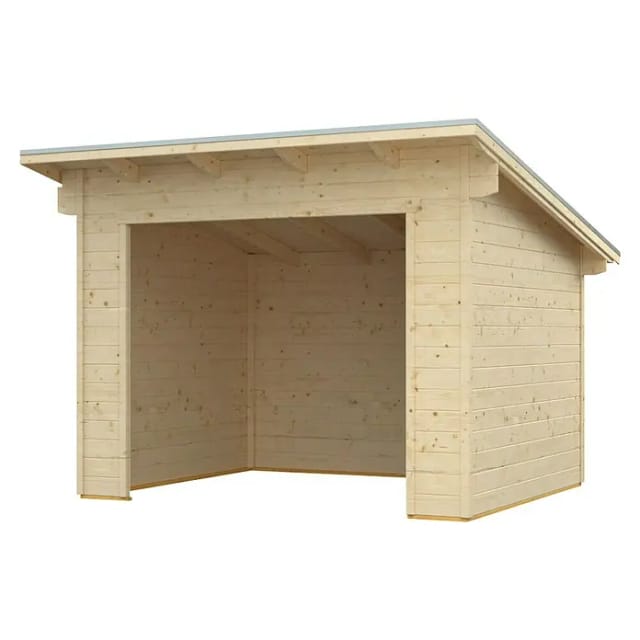 SKANHOLZ Gartenhaus »Ole«, Holz, BxHxT: 340 x 249,5 x 250 cm (Außenmaße inkl. Dachüberstand) - beige