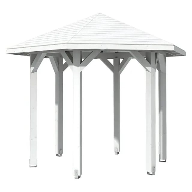 SKANHOLZ Pavillon »Nancy 1«, Zeltdach, sechseckig, BxHxT: 360 x 292 x 312 cm - weiss